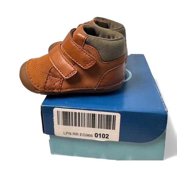 Stride Rite Martin Genuine Leather Boots Toddler 4.5 First Walker Hook & Loop - Picture 5 of 8